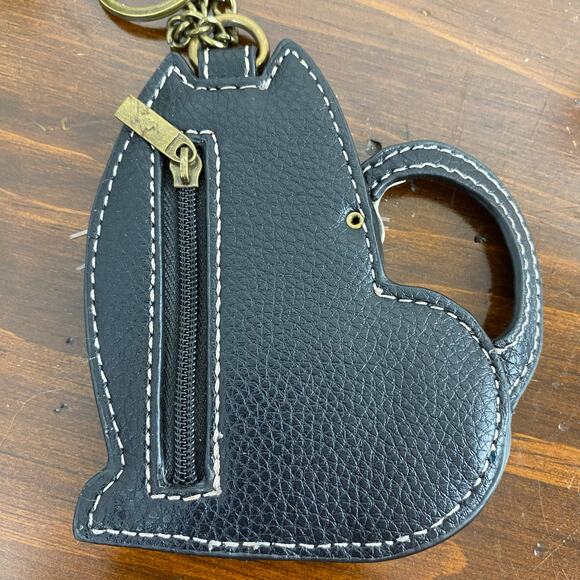 Chala Fat Cat Key Chain Fob Coin Purse Vegan Leather Purse Charm NEW - Picture 4 of 5
